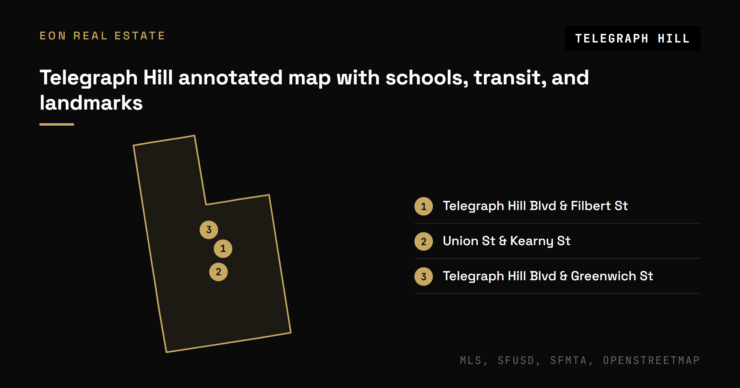 Map of Telegraph Hill, San Francisco with nearby 39 Coit Muni stops